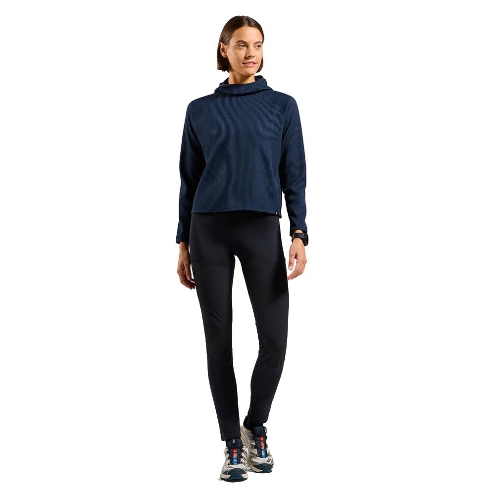 Odlo Cubic Midlayer Hoodie Damen | Wandershirt mit Kapuze | Regular Fit