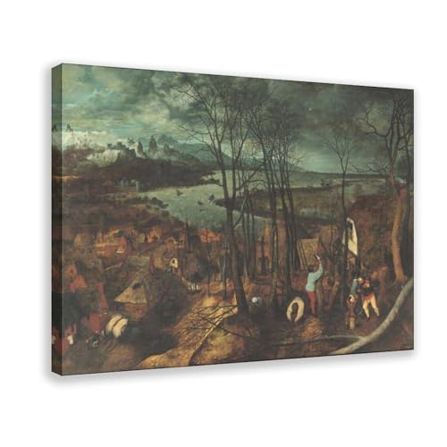 Impression sur toile Le Jour Sombre Bruegel avec cadre de suspension premium