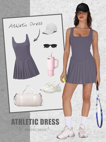 Image of NIASHOT Athletic Dress for Women with Shorts Sleeveless Womens Golf Dress