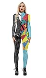 Honeystore Women's Skeleton Bodysuit Halloween Costume Bodycon Catsuit Jumpsuit BAX-140 XL