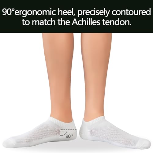 Image of +MD Bamboo Viscose No Show Socks for Women and Men, Smell Control Breathable Cushioned Sole Casual 6 Pairs