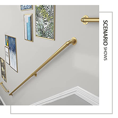 Rampe d'escalier en fer forgé doré de 1 à 6 m avec kit d'installation complet