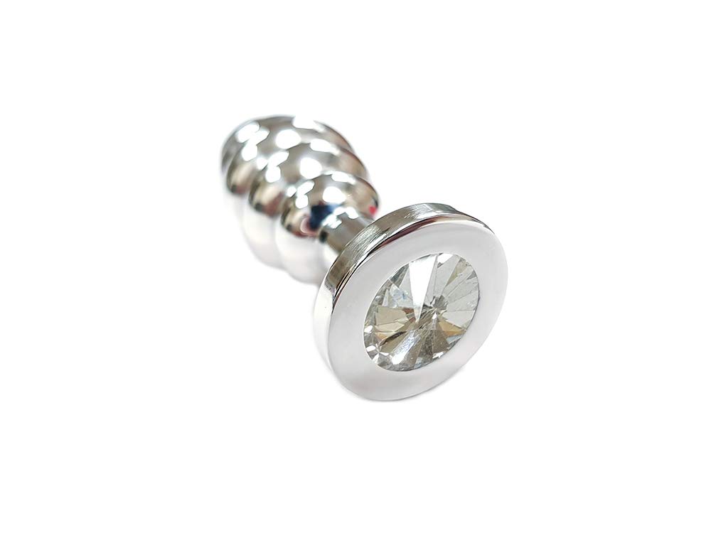 Rouge Garments Threaded Anal Butt Plug, clear, m