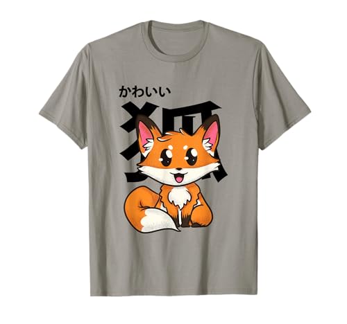 Anime Fox Stile Giapponese Kawaii Carino Kitsune Giappone Estetica Maglietta