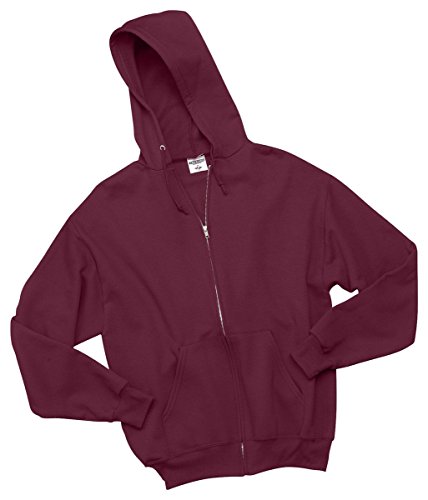 Sweat zippé capuche Jerzees gris NuBlend vêtement polaire enfant M