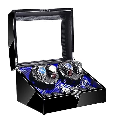 Boîte automatique pour 5 montres en bois laqué et moteur silencieux