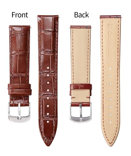 Image of BINLUN Leather Watch Band Genuine Calfskin Replacement Watch Strap Quick Release Crocodile Pattern 10 Colors 13 Sizes for Men Women(10mm,12mm,14mm,16mm,17mm,18mm,19mm,20mm,21mm,22mm,23mm,24mm)