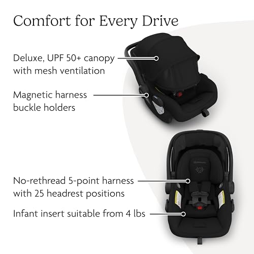 Image of UPPAbaby Mesa V3 Infant Car Seat - Easy Installation + SmartSecure Technology - Attaches to Stroller | Base + Infant Insert Included - James (Black)