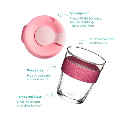 KeepCup vaso reutilizable de vidrio con tapa antivuelco 340 ml miniatura 3