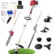 58CC Weed Wacker Gas Powered, 2-Cycle 5 in 1 Gas Powered Hedge Trimmer, Pole Saw, String Trimmer and Brush Cutter Blade, Grass Cutter Machine, Multi Functional Trimming Tools for Yard Garden Lawn Care
