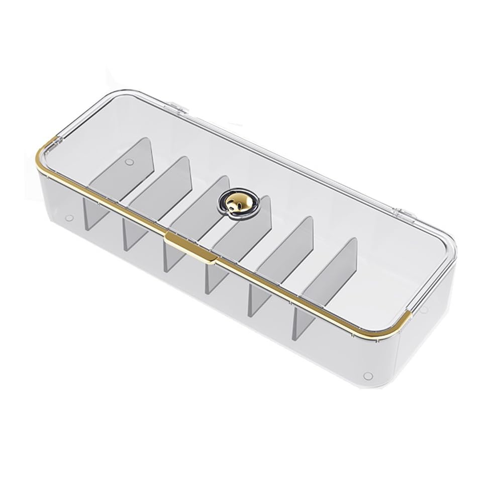 CTRLZS Desktop Storage Box Multifunctional Frame Sorting Box Clamshell Design Storage Data Cable Storage Box Transparent