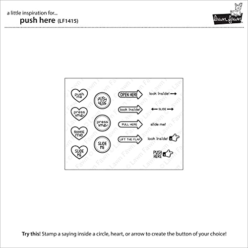 Lawn Fawn Clear Stamps 3"X4"-Push Here -Lf1415 #TOP2