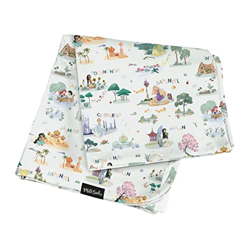 Image of Milk Snob Disney Enchanted Kingdoms Baby Girl Swaddle Blanket, Soft Receiving, Security Bed and Play Blanket, Toddler and Infant Baby Bedding Registry and Shower Gifts, Newborn Essentials, 35x35