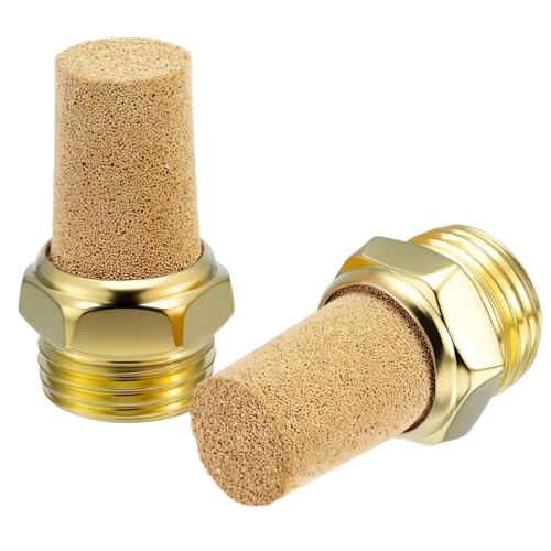 All - Brass Pneumatic Silencer for BSL Solenoid Valves, Long - Nose Throttle Muffler, Noise Reduction, Available in Packs of 2 & 4, Multiple Sizes 4pcs 2"