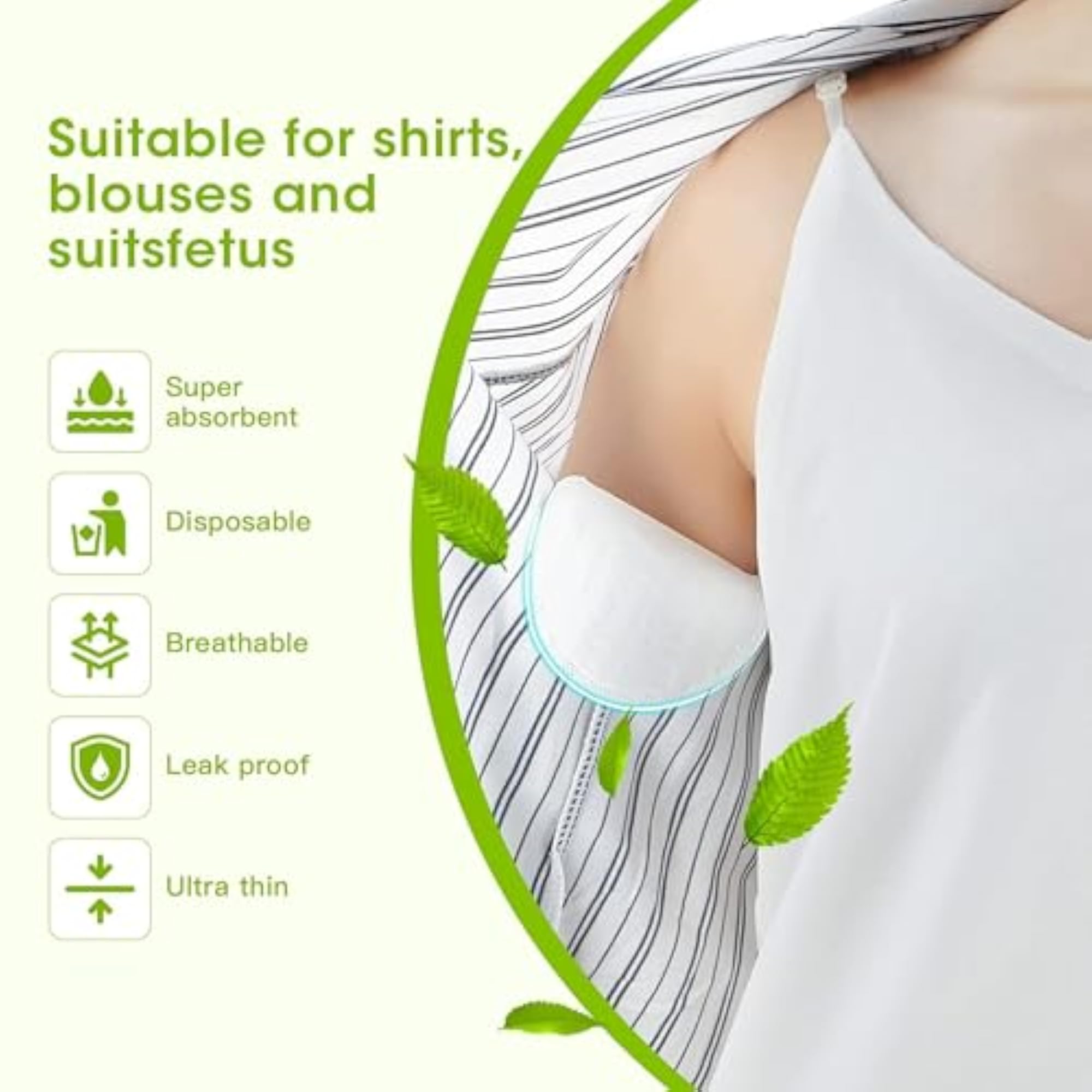 Disposable Underarm Sweat Pads for Men and Women, Quick Absorption