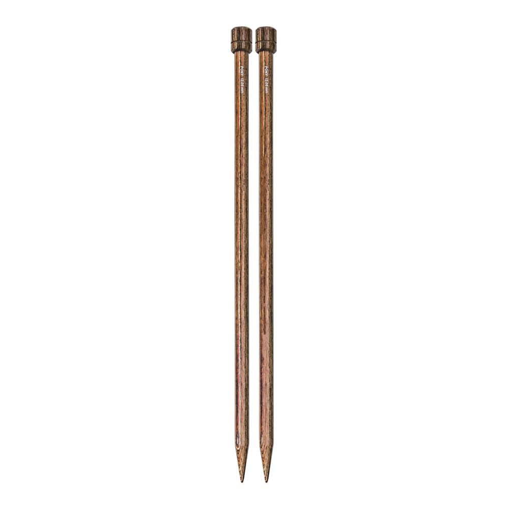 Pony Perfect Single Pointed Needles, Wood, 40 cm, 12 mm - 1 pc, Brown, (40cm, 12.00mm)