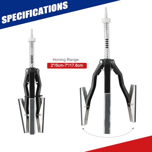 Nyxova G09121012 Engine Cylinder Hone Adjustable Deglazer Set For Grinding Holes From 2 Inch To 7 Inch In Diameter, Adjustable Brake Piston Honing Tools With Extra 3-Piece 4 Inch Long Stones 220 Grit thumb #1