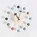 Tiandihe Wood Ball Wall Clock Silent Battery Operated Non Ticking 13 inches Pop Color Quartz Clocks Decorative Living Room