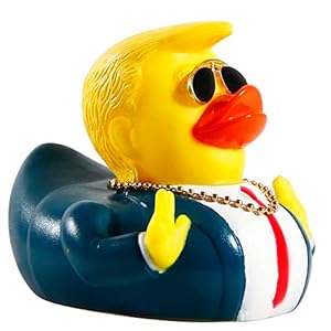 Rubber Ducks Car Duck Dashboard Decoration Squeak Trump Ducks Toys Car Ornaments Car Décor Accessories with Sunglasses and Golden Necklace