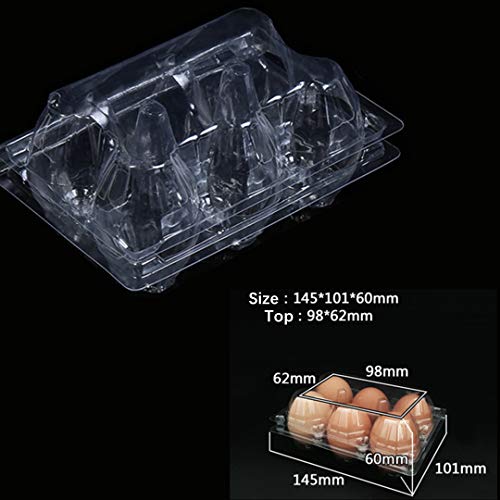 48Pack Clear Plastic Disposable Egg Tray Carton Holder for Family Pasture Chicken Farm Business Market- Holds 6 Eggs Securely