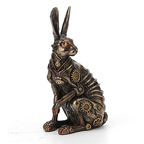 Estatua estilo steampunk conejo acabado bronce miniatura 1