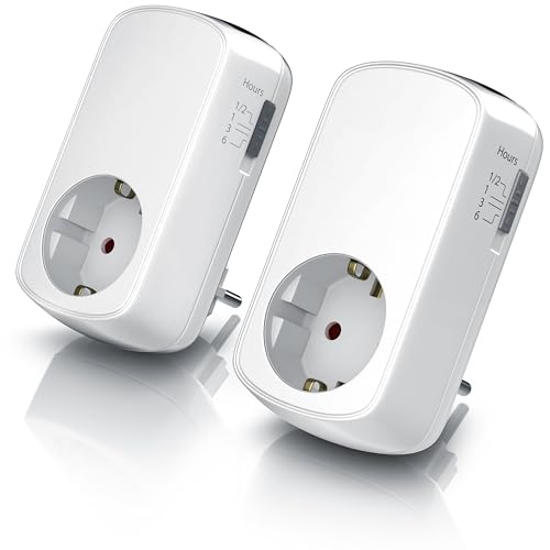 CSL - 2X Countdown Timer Zeitschalter - Countdown-Timer - Energiespar Steckdose - 3680W - 0,7 W Stand-By - Zeitschaltuhr - Steckdose - Energieeffizienter Betrieb