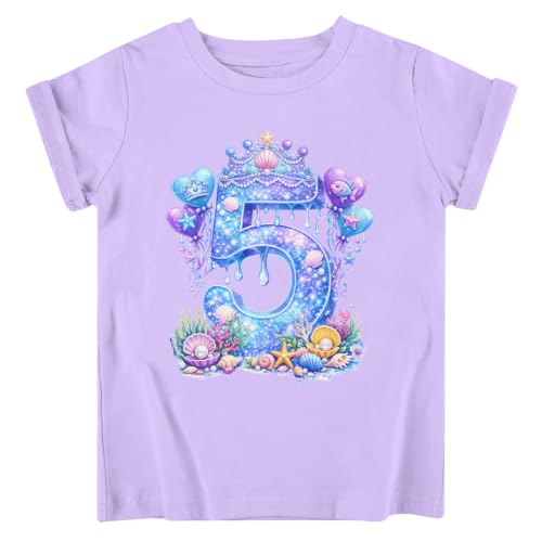 Image of Lovekider Girls Birthday T Shirts Cotton Short Sleeve T-Shirts Tee Party Clothing 3-6 Years
