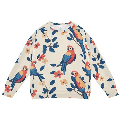 JUNZAN Cartoon Funny Macaw Neutral Kids Boys Hooded Sweatshirt Long Sleeve Fall Tops Shirts Party 4T