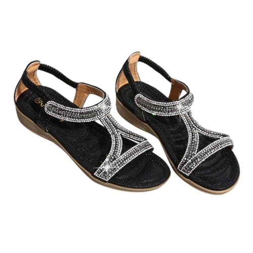 Sandale compensée femme black chaussures d'été tendances