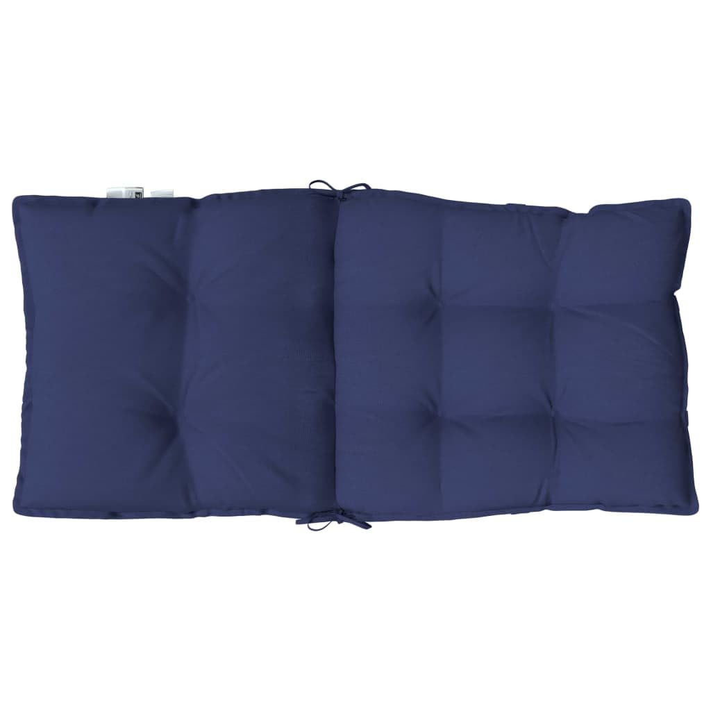 2 cuscini Oxford da 100 x 50 x 7 cm, con nastri antiscivolo, per esterni, giardino, balcone, terrazza, colore blu marino