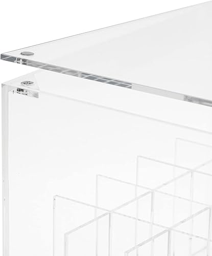 Miniatura 4 de Organizador grande de lápiz labial acrílico transparente y soporte para brillo de labios con 35 compartimentos y tapa (7.8 x 5.8 x 4.4 pulgadas),
