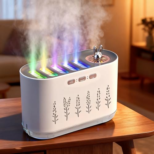 Difusor de Aromas, 700ML Aroma Diffuser Humidificador, Difusor Aceites Esenciales, 5 modos de pulverización, luz LED de 20 colores y apagado automático sin agua para habitación, oficina, yoga y spa