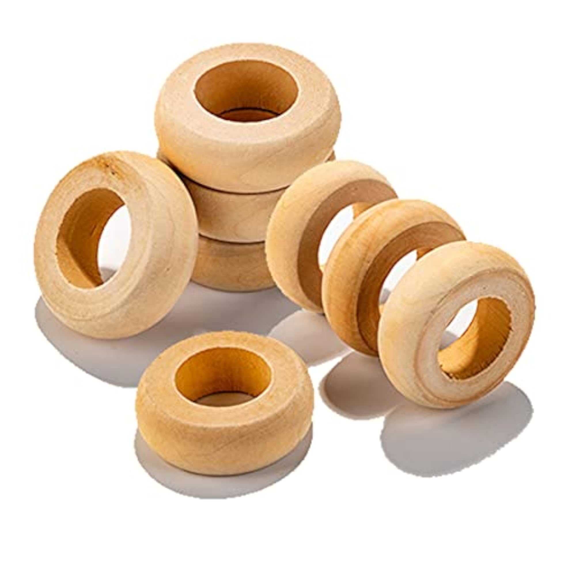 Wooden Napkin Rings Set of 10, Rustic Table Decor