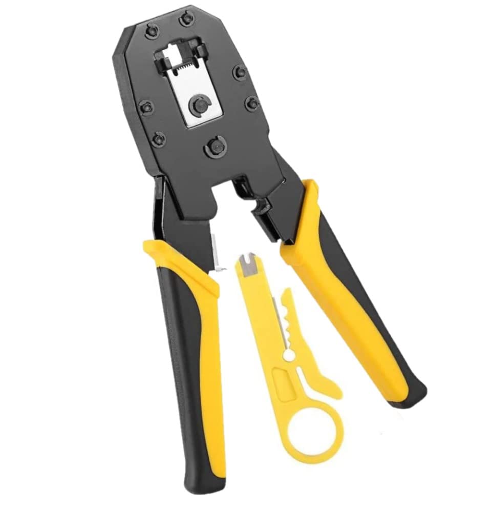 XIKKART Modular Network Crimper,Cable Stripper Cutter - RJ11 RJ12 RJ45 Connector Crimper Pliers, Network Cable Cutting Stripping Crimper Crimping Tool for Network and Telephone Cables,Ethernet Tools (B0C3ZPWWHD) Amazon Price History, Amazon Price Tracker