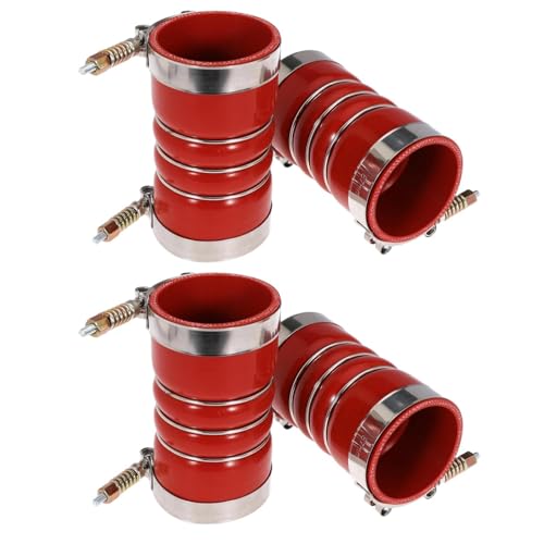 Image of Silicone Charge Air Cooler Hump Hose Boot Set 3 inch X 6 inch with T Bolt Clamp Red 4PCS
