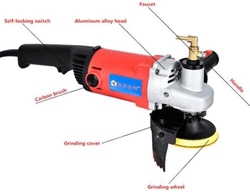 Miniatura 4 de fresadora mojada de piedra eléctrica 4" 1400W del agua de la amoladora del pulidor de la mano 220V