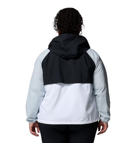 Columbia Women's Spire Valley Windbreaker, White/Black/Cirrus Grey, Large - image 6