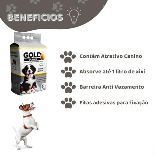 Tapete Higiênico para cachorro Goldpads Premium 60x60 cm - 30 Unidades