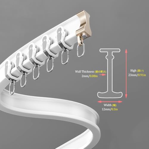 Riel de cortina flexible ajustable de aluminio de 380 cm para ventanas en proa 6