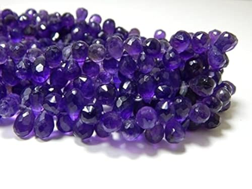 Perles améthyste en forme de goutte pour création bijoux 10 pouces