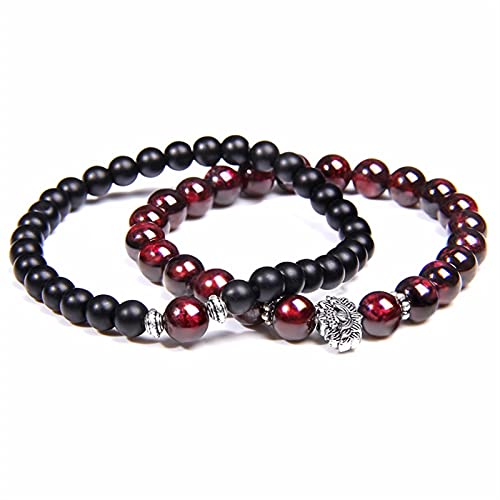 Bracelet de perles de grenat naturel, cadeau de bijoux idéal pour couples