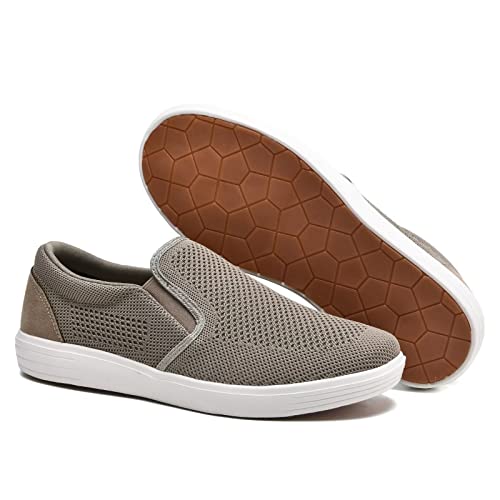 Image of konhill Mens Slip On Loafers Sneakers - Casual Knit Walking Shoes for Men, Lightweight Breathable Memory Foam Boat Shoes, Comfortable Slip-On Driving Loafers for Work Travel Beach