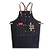 Fartuch dla mężczyzn Kobiety Grillowanie Fartuch do grilla z kieszeniami Fartuchy na szelkach Prezent na Dzień Ojca Urodziny Boże Narodzenie (czarny jeden rozmiar)