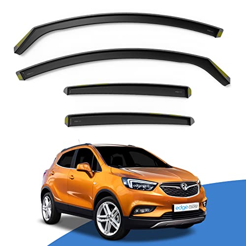 EdgeVisors Wind Deflectors | Fits: Vauxhall Mokka/Mokka X MK1 (2012-2020) 5 Door SUV 4pc Set | In-Channel Rain Guards for Wind, Rain & Sun Protection, Easy Installation - Tinted