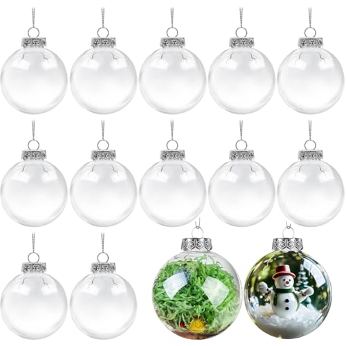 Weihnachtskugeln zum Befüllen [12er Set, 6cm] – Transparente...