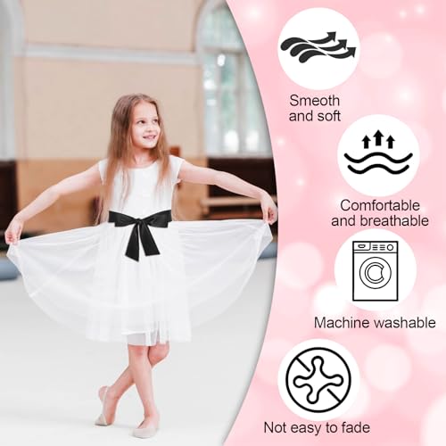 Girls Sash Dress Belt Kids Ribbon Belts Long Satin Waist Belts for Wedding Party Special Occasion 2'' Wide3