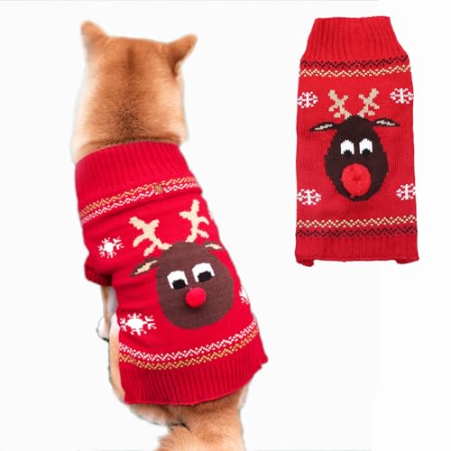 Feos suéteres navideños para Perros, Disfraces navideños para Perros Cachorros Gatos Prendas de Punto de Invierno Ropa de Cuello Alto suéter cálido para Perros pequeños medianos y Grandes