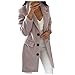 Produktbild iHENGH Damen künstliche Wolle Elegante Mischungs Mantel dünne weibliche Lange Mantel Oberbekleidung Jacke(Rosa-1, S)