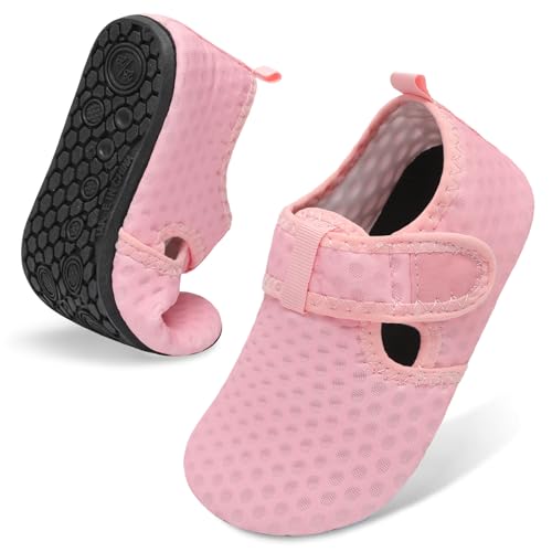 Image of LeIsfIt Kids Water Shoes Girls Boys Quick Dry Aqua Socks Breathable Swim Shoes Non-Slip Barefoot Socks for Beach Surf