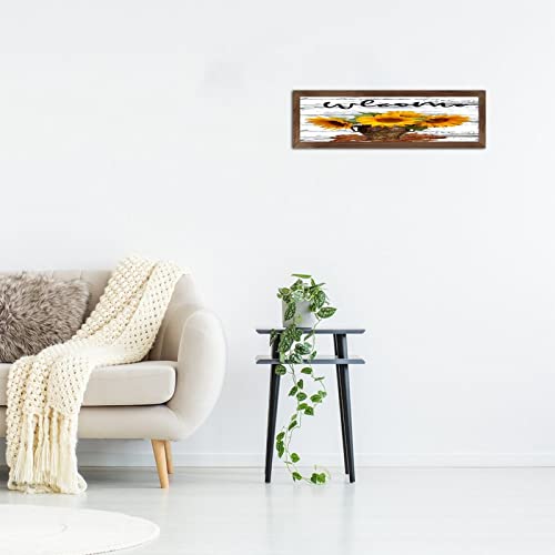 Bois vieilli Welcome Tournesol décoration murale de table - 3